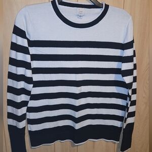 Black & White Striped Sweater Women's Size Medium A. New Day
